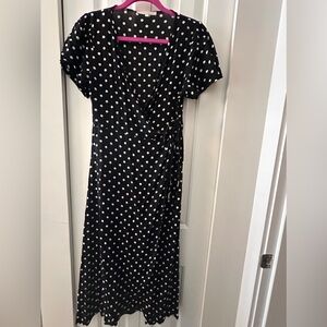 Midi Polka Dot Wrap Dress